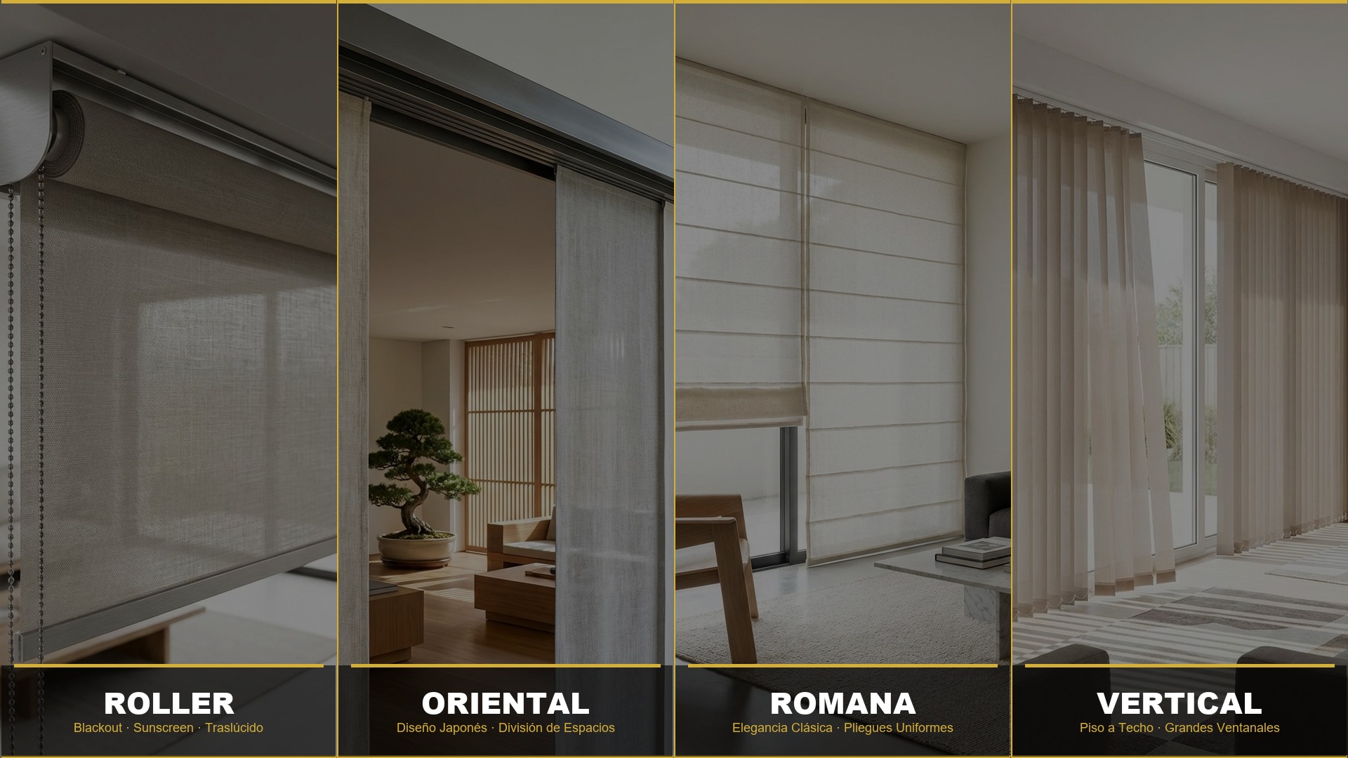 Cortinas Roller, Oriental, Romana y Vertical - DistriCort Paraguay